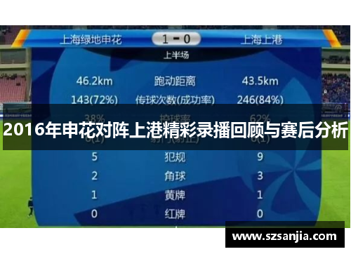 2016年申花对阵上港精彩录播回顾与赛后分析